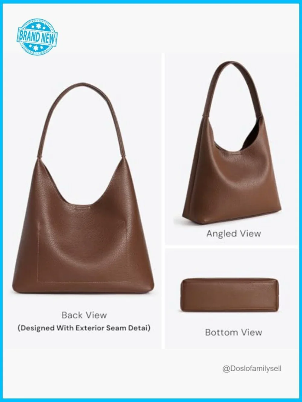 Small Slouchy Hobo Purse Vegan Leather Shoulder Bag Trendy Everyday Tote